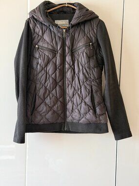 Eddie Bauer 1944 Swiss Model 550 Down Hybrid Knit Sleeve Jacket Black Womens S